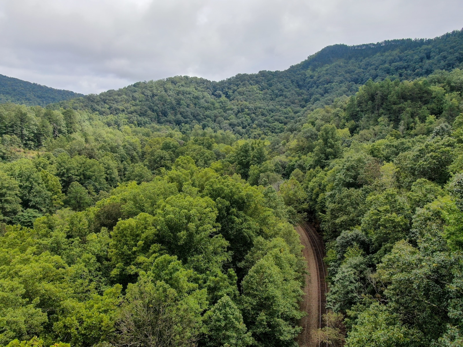 An old railroad in the mountains of Western North Carolina, just like the Saluda Grade.