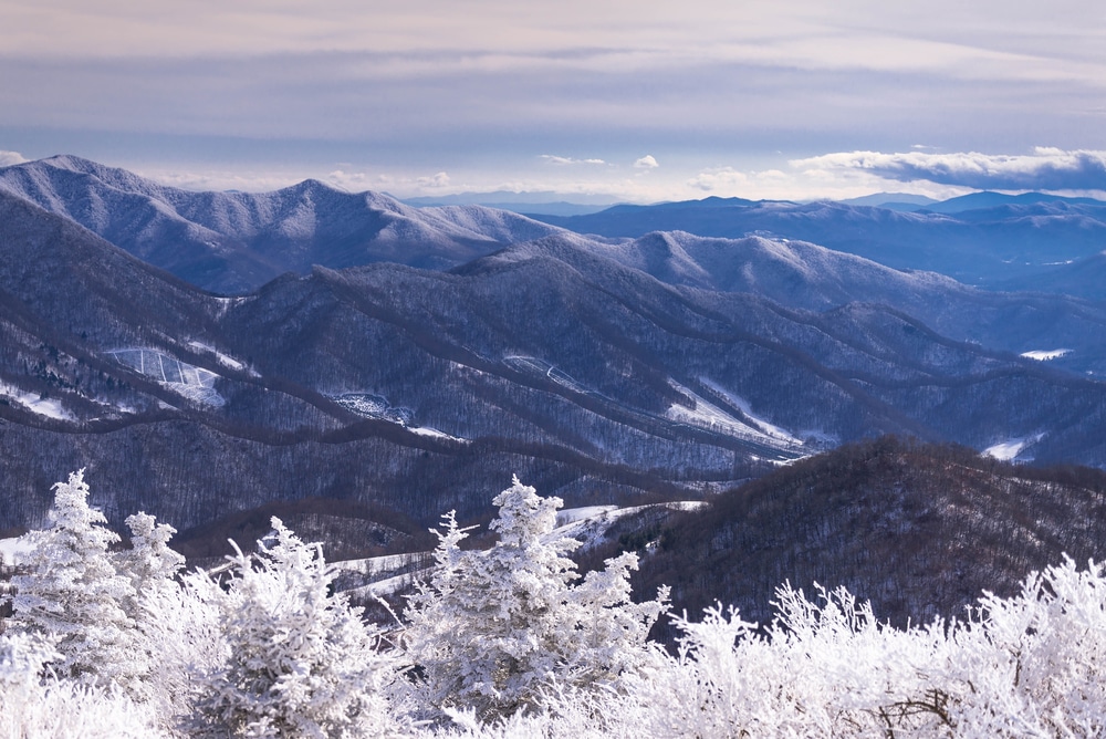 The Mountains of Western North Carolina in winter are perfect for North Carolina getaways