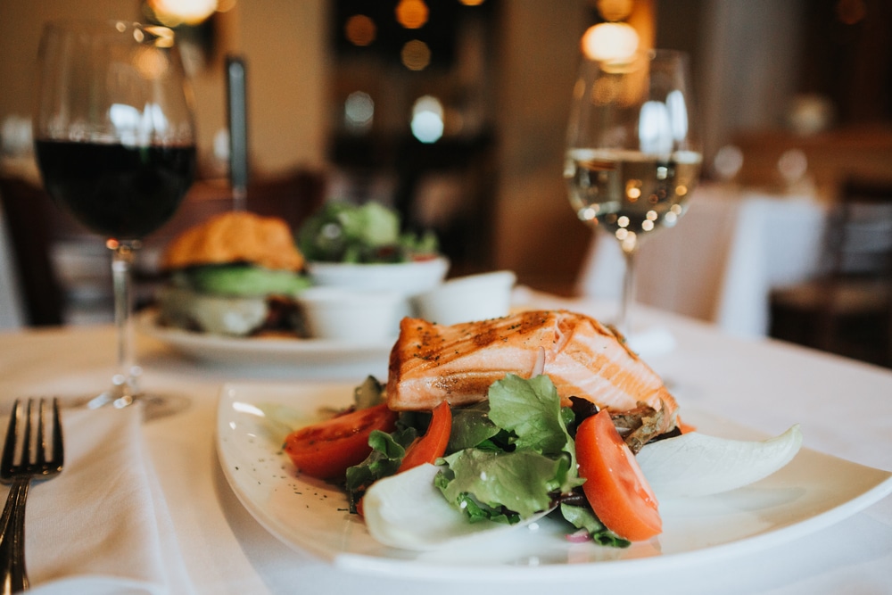 Grilled salmon and wine at other Saluda, NC restaurants