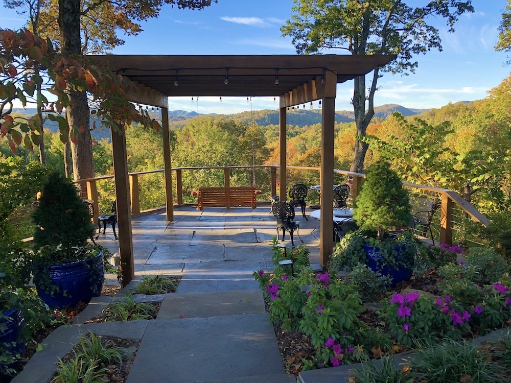 A beautiful view of the North Carolina Mountains from our Inn - one of the best mountain getaways near Asheville
