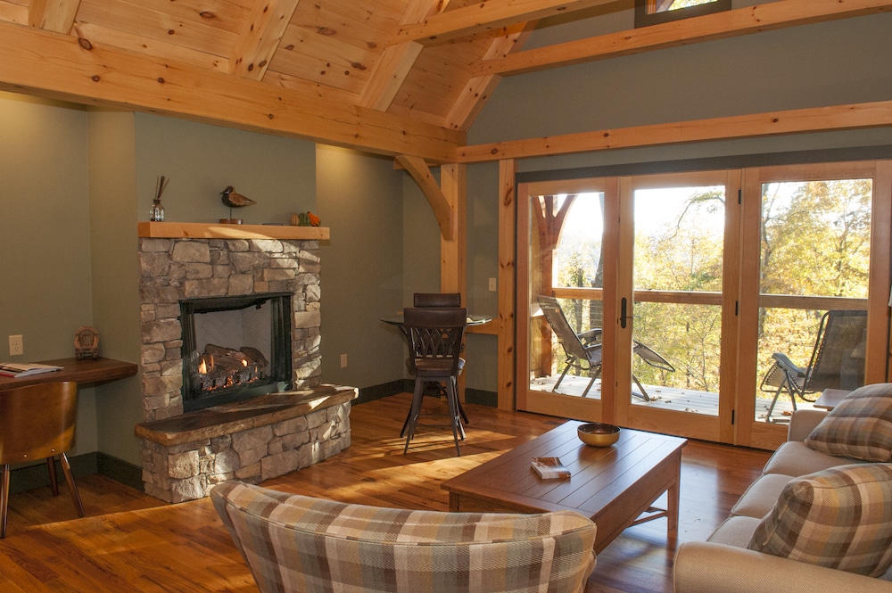 A mountain View Room at our Inn, one of the most romantic mountain getaways in North Carolina near Asheville