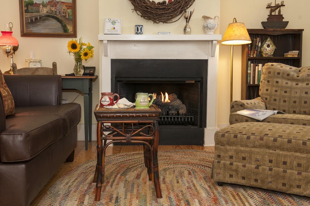 A Secluded Retreat in the Mountains 12 Get Cozy by the fire in our guest room - one of the best romantic mountain getaways in North Carolina, near Asheville