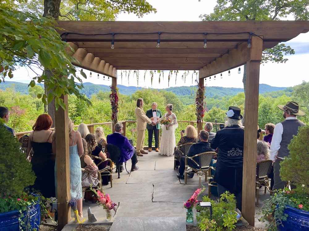 A Wedding Overlooking the mountains at one of the best North Carolina Wedding Venues, The Orchard Inn