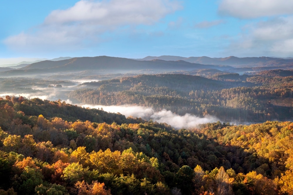 Stunning fall foliage in the mountains - which is why fall is the best time to visit North Carolina