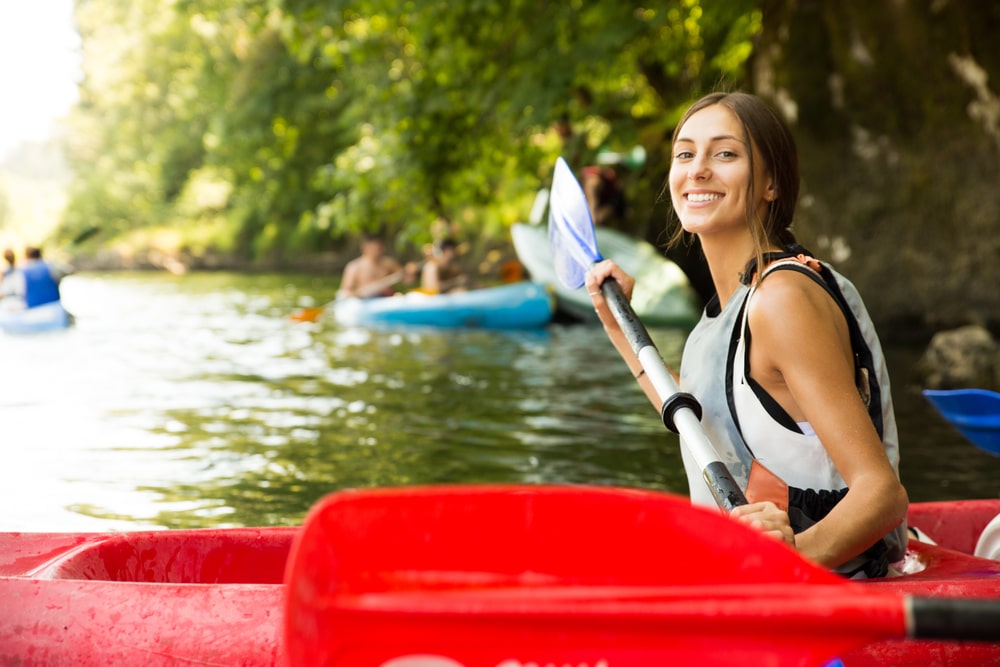 Kayak Through the Green River Gorge Near Saluda 4 Young woman enjoying Green River Gorge Kayaking near Saluda