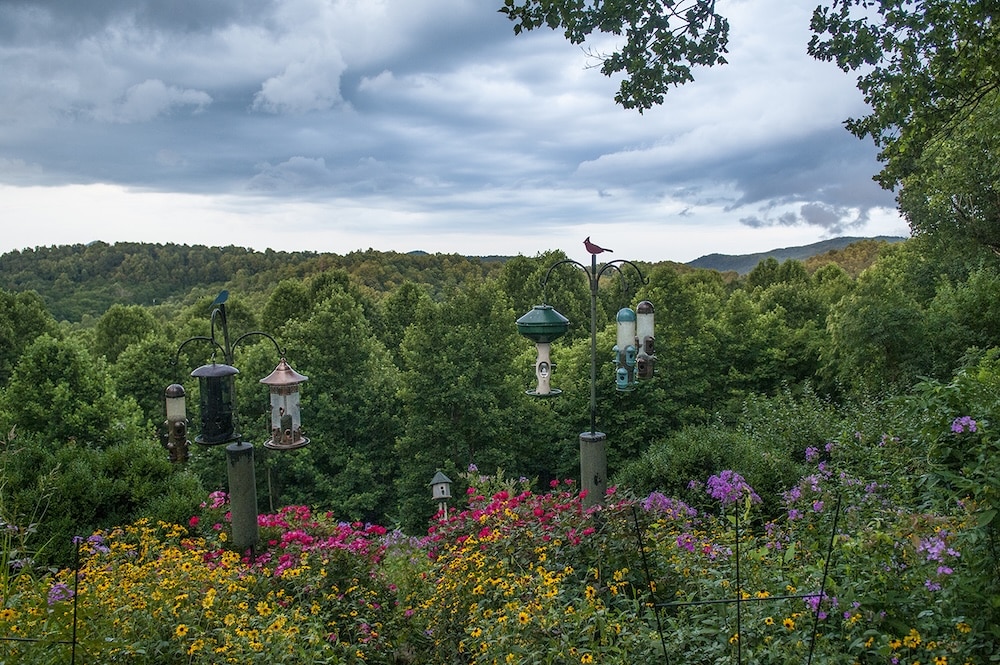 View of the mountains from our restaurant at our top-rated Saluda Hotel near Jones Gap State Park