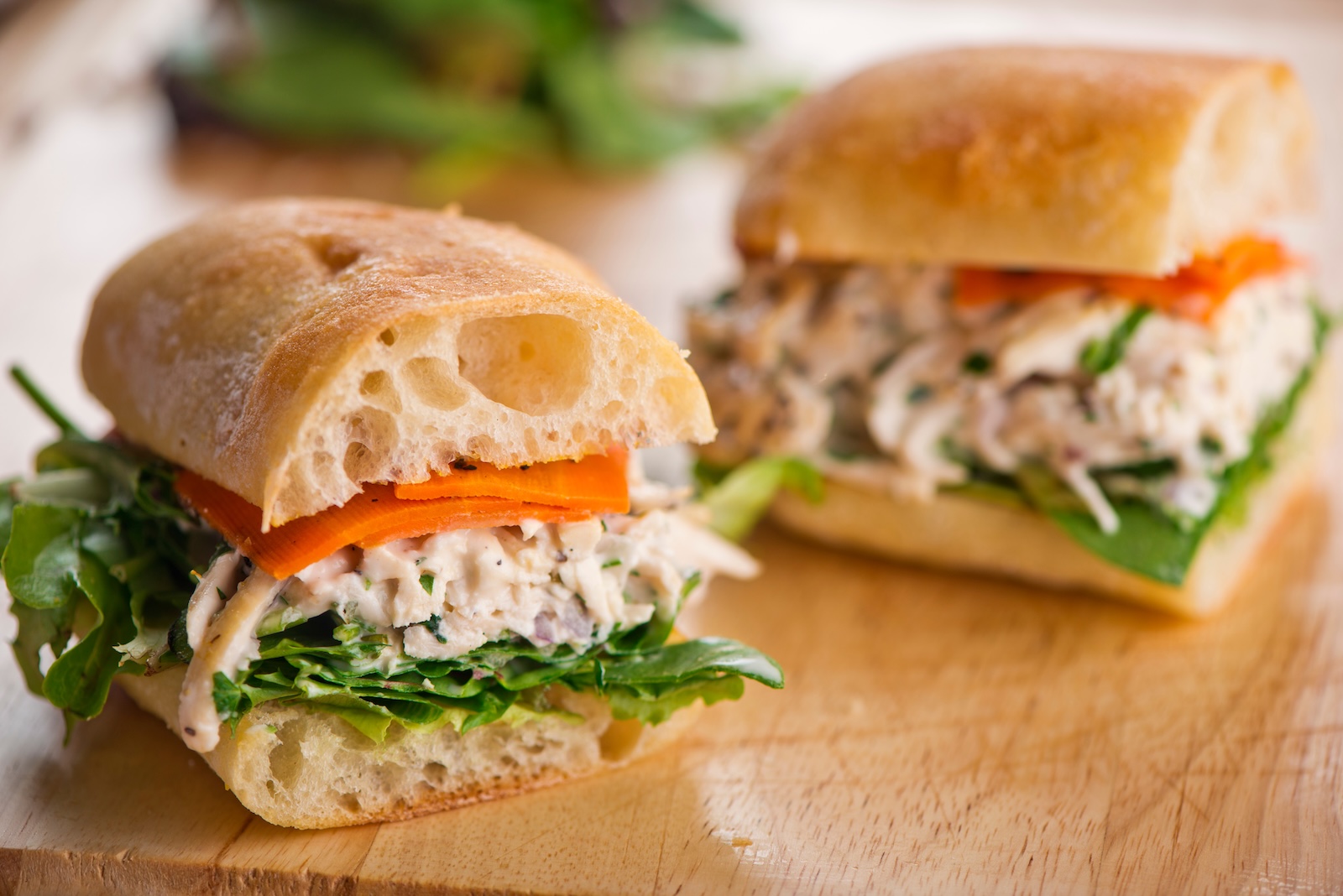 A chicken salad sandwhich, which you can eat at a restaurant, one of the best things to do in Saluda NC.