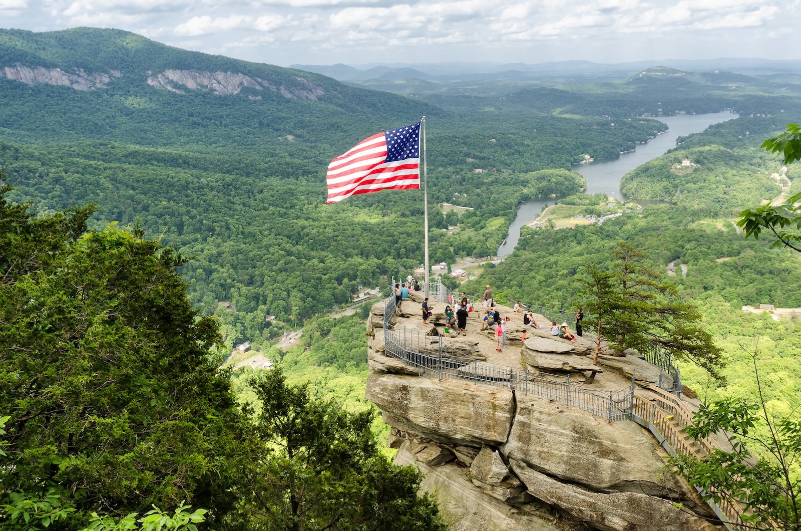 A Fun Day Trip to Chimney Rock, NC! 1 One of the most fun things to do in Chimney Rock NC is to climb to the top of the rock formation.. You get stunning views of the beautiful North Carolina landscape.