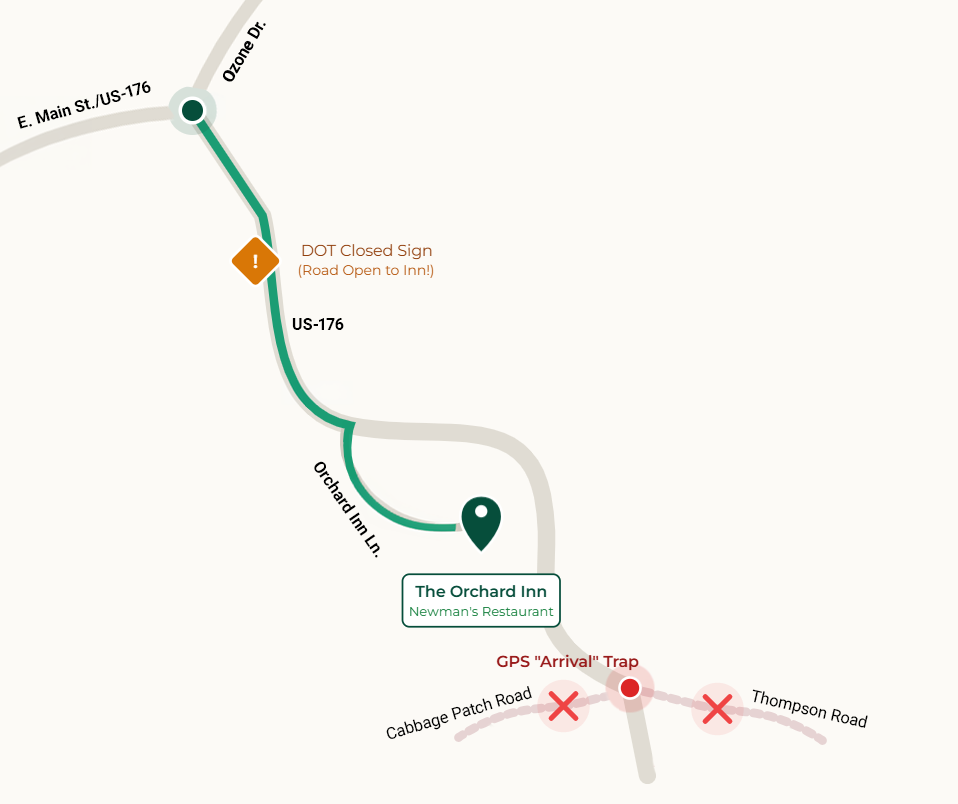 Directions to Our Inn Map